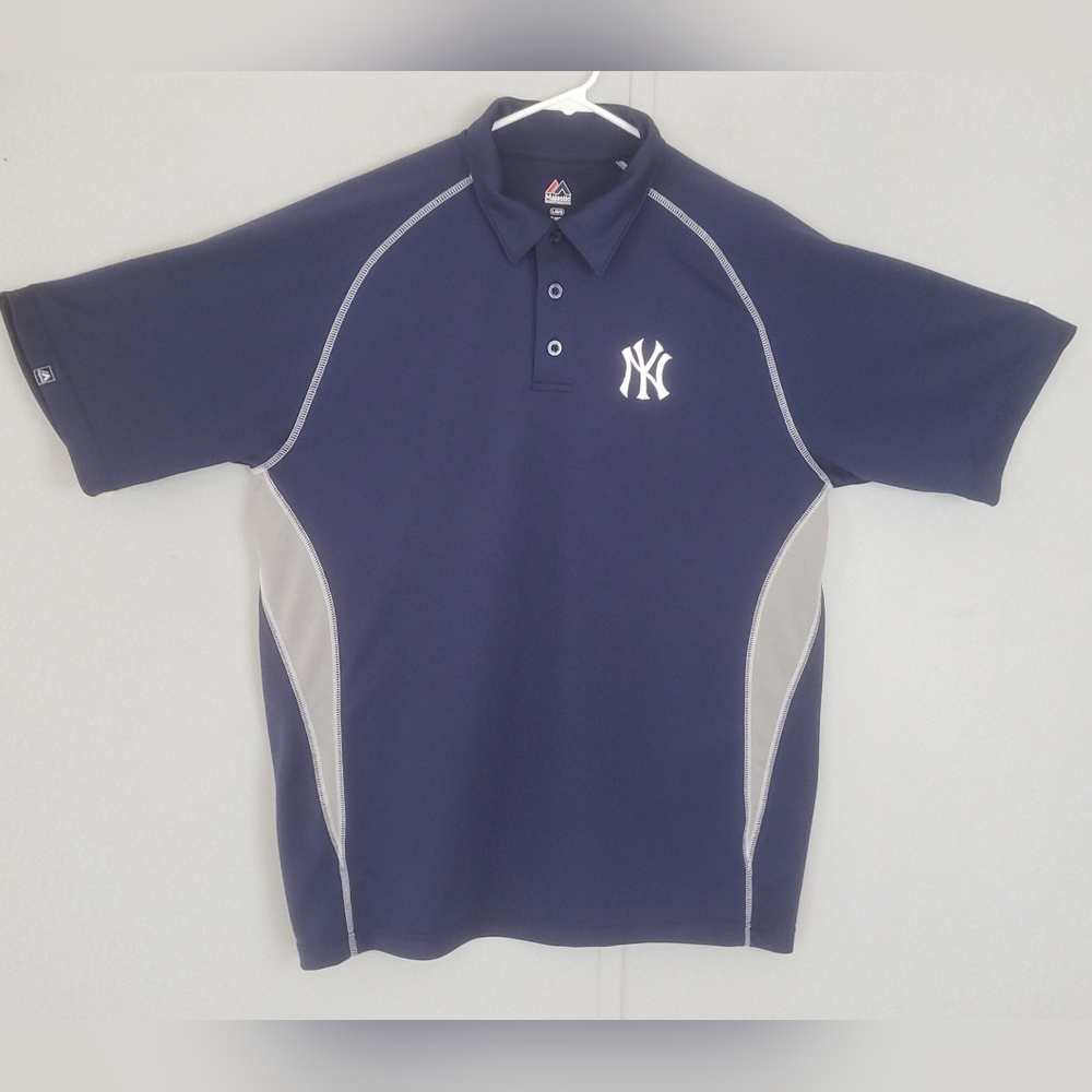 Men's Majestic Blue New York Yankees Polo Shirt